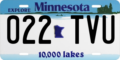 MN license plate 022TVU