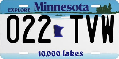 MN license plate 022TVW