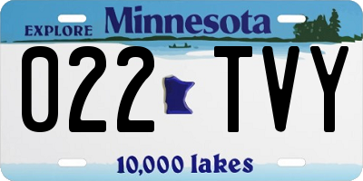 MN license plate 022TVY