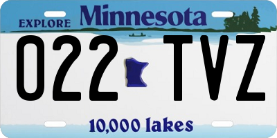 MN license plate 022TVZ