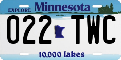 MN license plate 022TWC