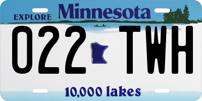 MN license plate 022TWH