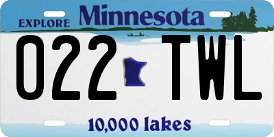 MN license plate 022TWL