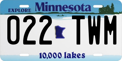 MN license plate 022TWM