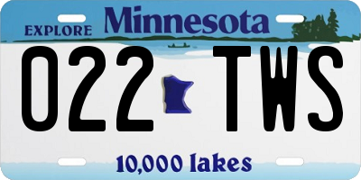 MN license plate 022TWS