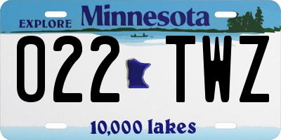 MN license plate 022TWZ