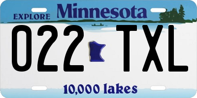 MN license plate 022TXL