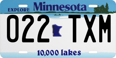 MN license plate 022TXM