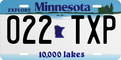 MN license plate 022TXP