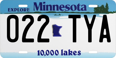 MN license plate 022TYA