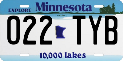 MN license plate 022TYB