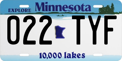 MN license plate 022TYF