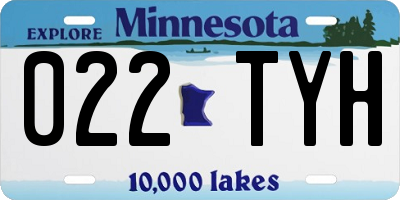 MN license plate 022TYH