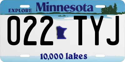 MN license plate 022TYJ