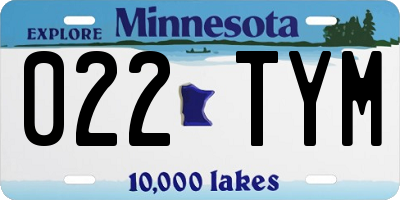 MN license plate 022TYM