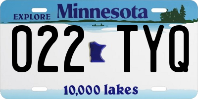 MN license plate 022TYQ