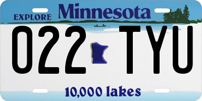 MN license plate 022TYU