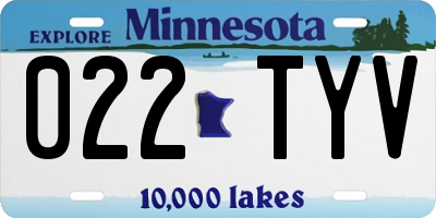 MN license plate 022TYV