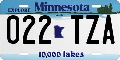 MN license plate 022TZA