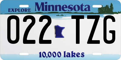 MN license plate 022TZG