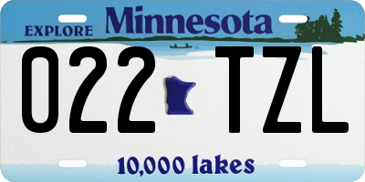 MN license plate 022TZL