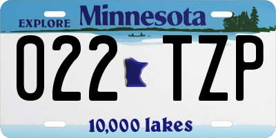 MN license plate 022TZP