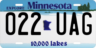 MN license plate 022UAG