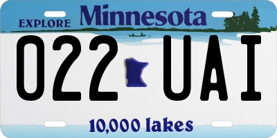 MN license plate 022UAI