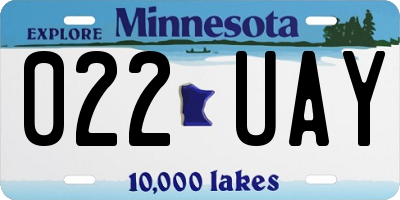 MN license plate 022UAY
