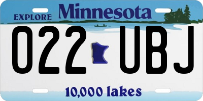 MN license plate 022UBJ