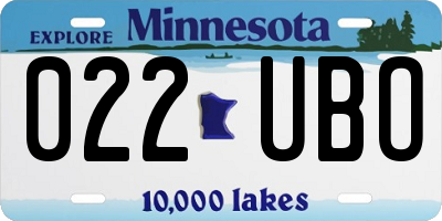 MN license plate 022UBO