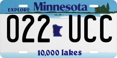 MN license plate 022UCC