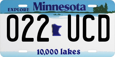 MN license plate 022UCD