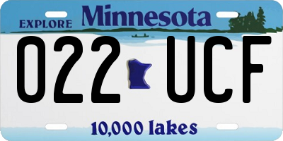 MN license plate 022UCF