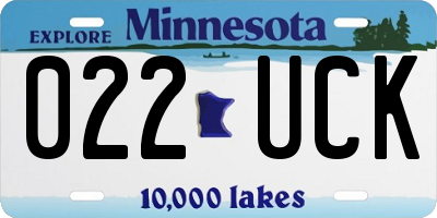 MN license plate 022UCK