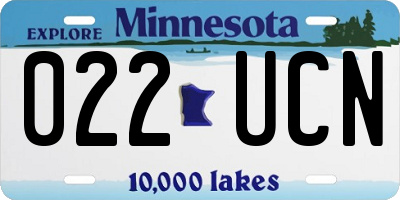 MN license plate 022UCN