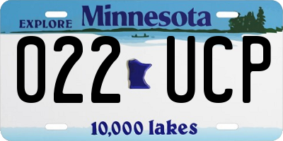 MN license plate 022UCP