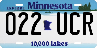 MN license plate 022UCR