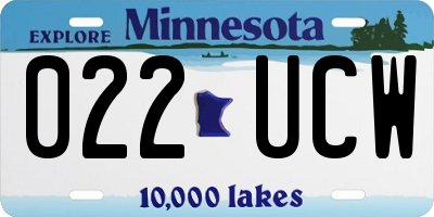 MN license plate 022UCW