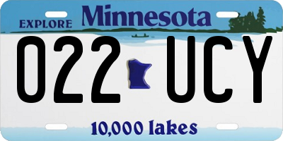 MN license plate 022UCY