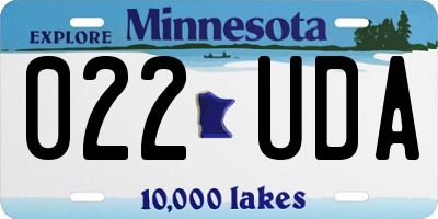 MN license plate 022UDA