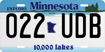 MN license plate 022UDB