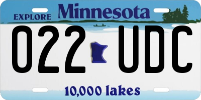 MN license plate 022UDC