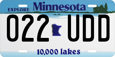 MN license plate 022UDD