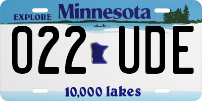 MN license plate 022UDE