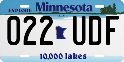 MN license plate 022UDF