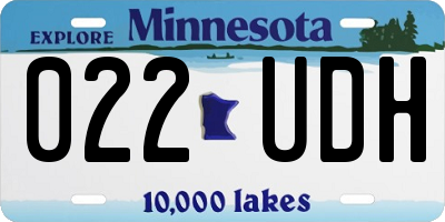 MN license plate 022UDH