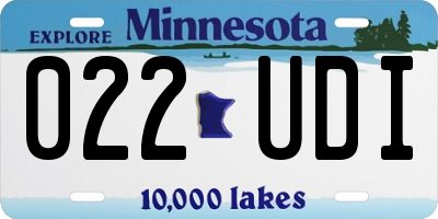 MN license plate 022UDI