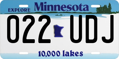 MN license plate 022UDJ