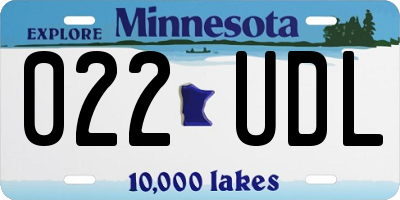 MN license plate 022UDL